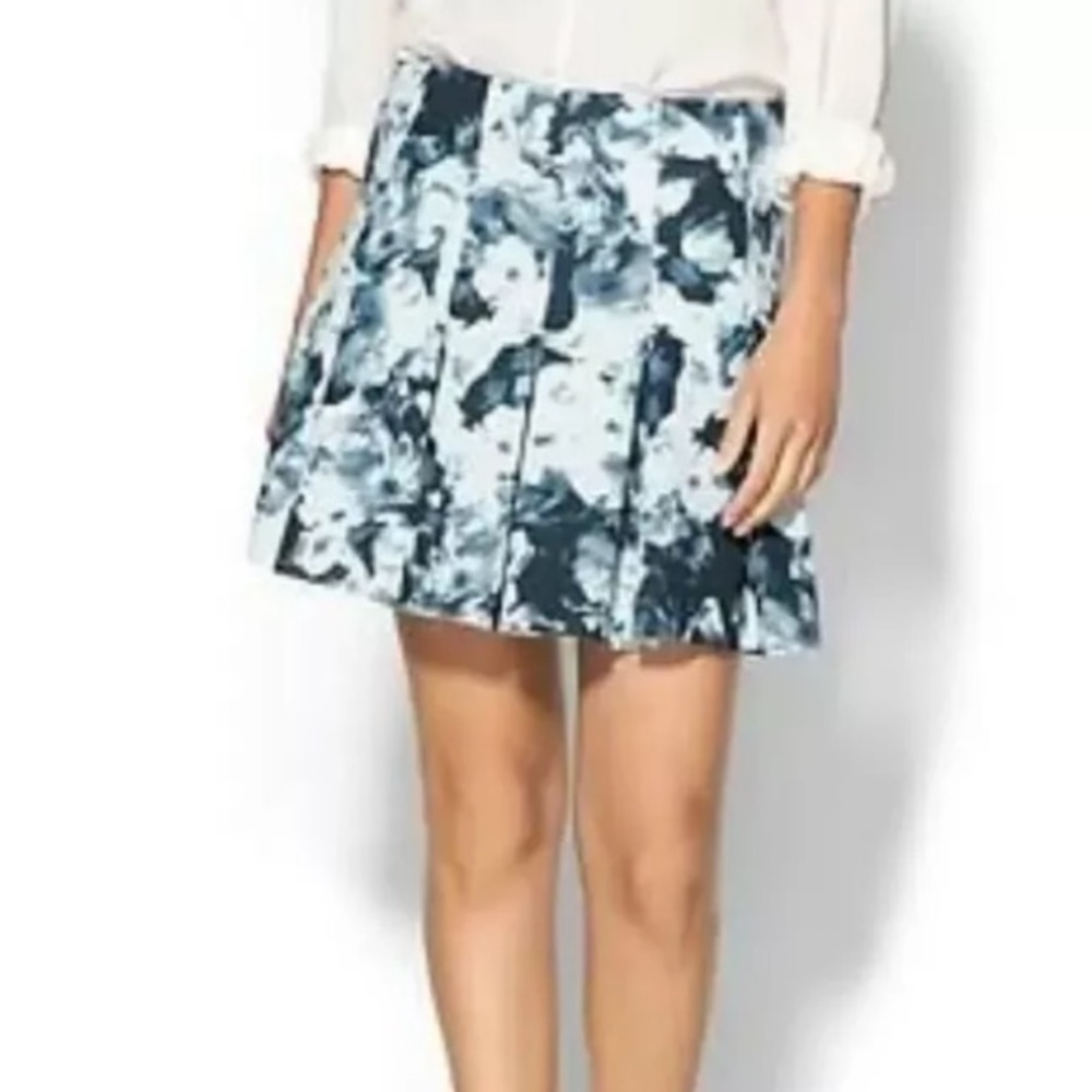 Parker | $242 Blue Slate Floral Haze Pleated A-Line‎ Mini Skirt Women’s Size 2